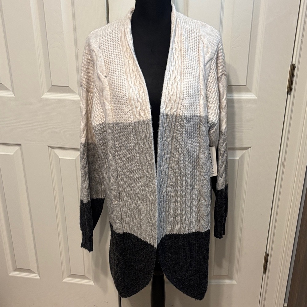 Terra & Sky Plus Cable Duster Cardigan